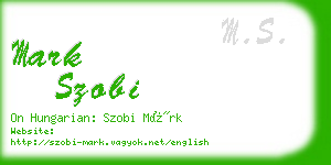 mark szobi business card